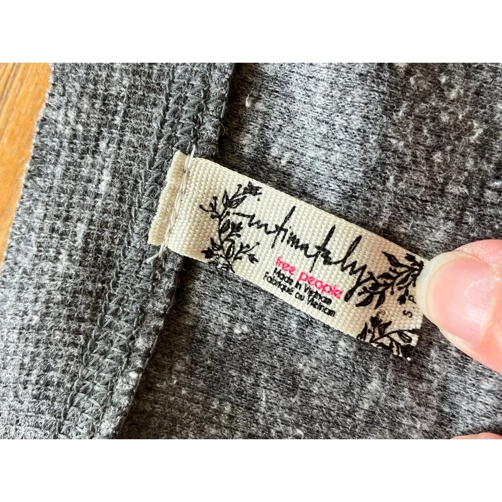 Free People Intimately Dylan Henley Thermal Long Sleeve Bodysuit Grey Small NWOT - Picture 6 of 10